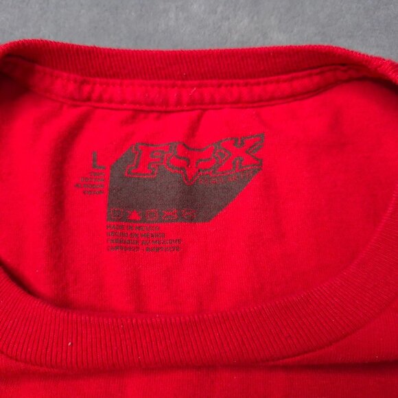 Fox Racing Mens Graphic T-shirt Large Short Sleeve Tee Crew Neck Red - Picture 4 of 4